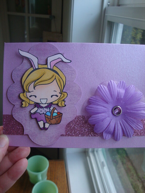 Easter card, greeting farm stamp