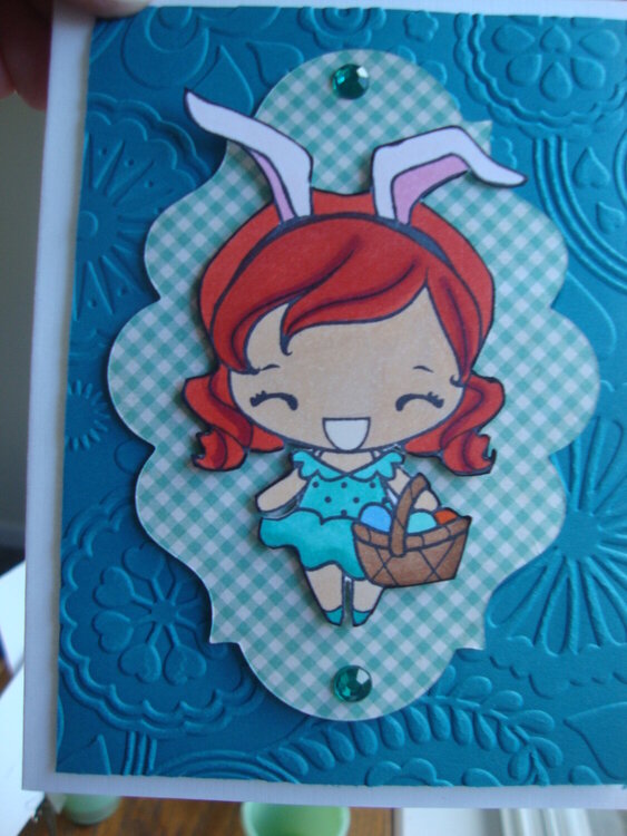 easter card, teal