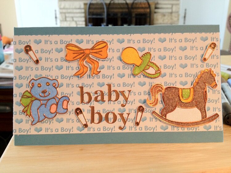 Baby Boy card for my new little nephew!