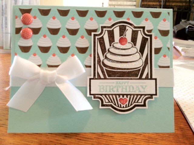 Happy Birthday cupcake Stampin Up card