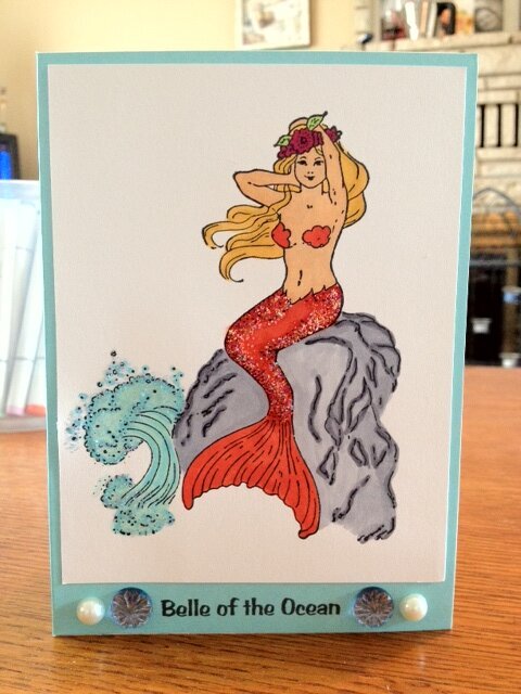 Mermaid card Belle of the Ocean