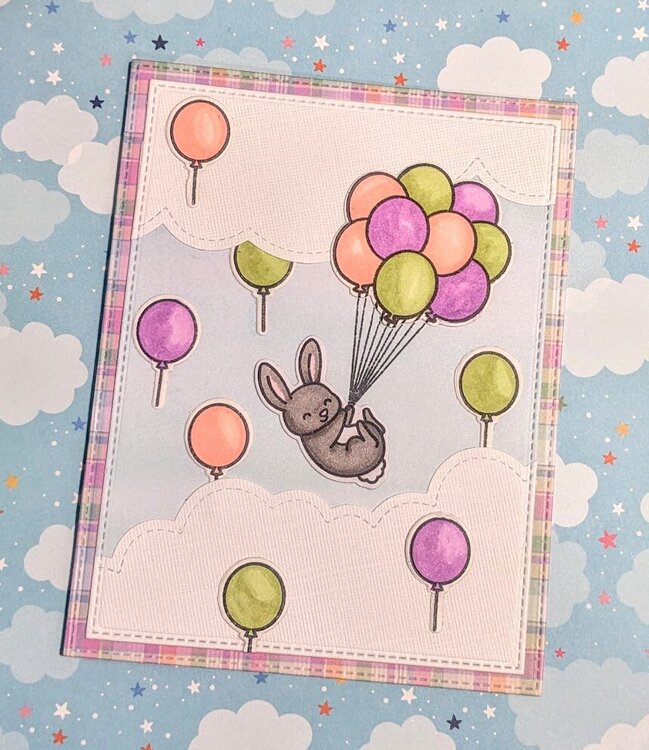 Bunny with Balloons card
