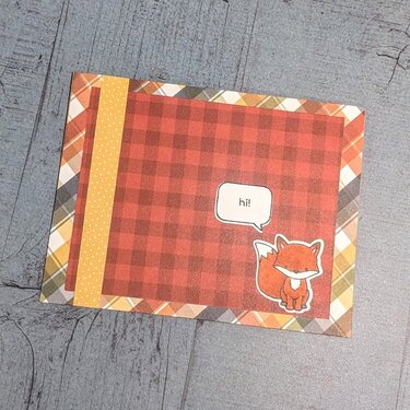 hi! flannel fox card