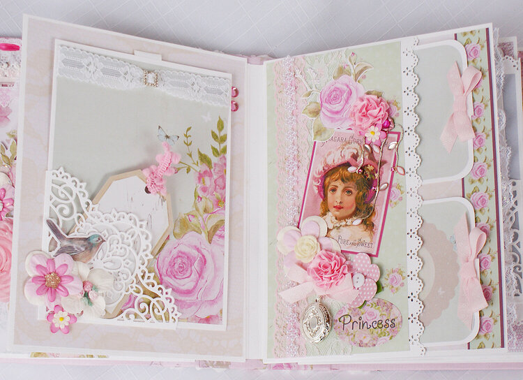 Little Girl Princess Shabby Scrapbook Mini Photo Album Terry