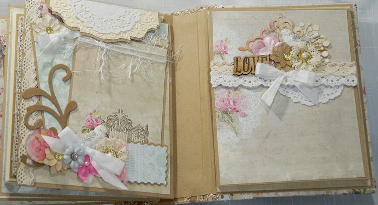 Craft &amp; You Wedding Garden Mini Album pages 6 &amp; inside back cover