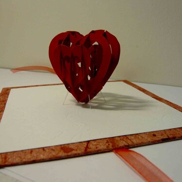 3D heart pop up card