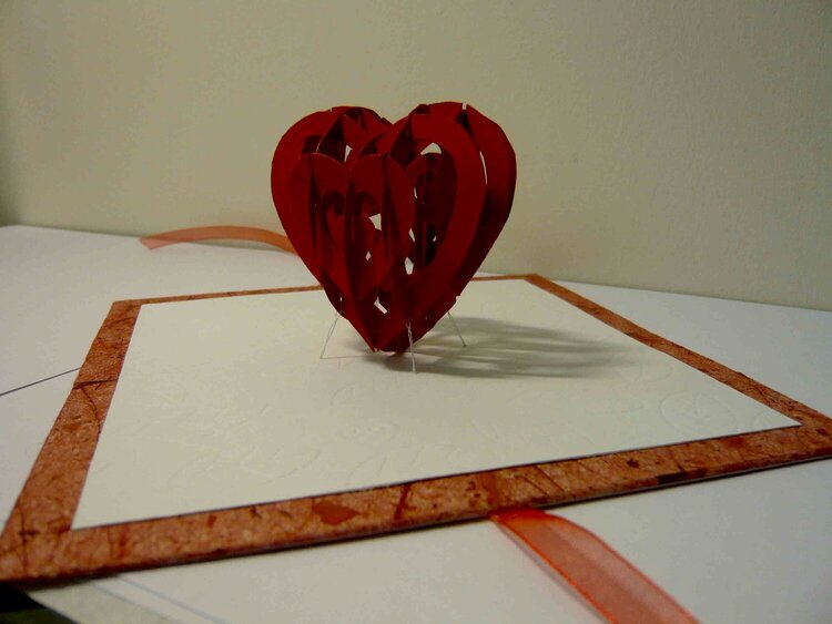 3D heart pop up card