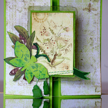 Monochromatic botanical green card