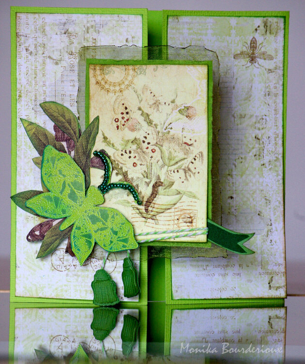 Monochromatic botanical green card