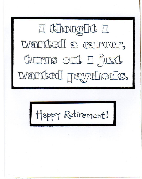 Inside of Retirement Card