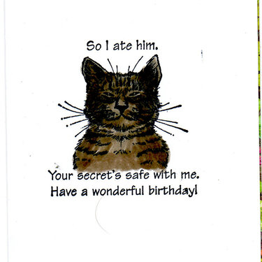 Cat and Bird Birthday Card