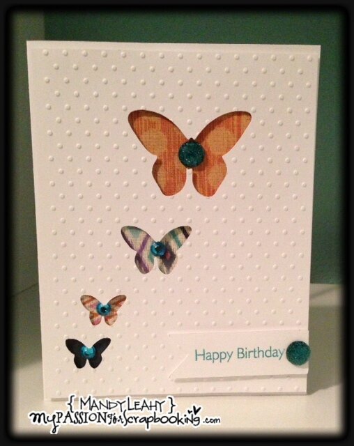 Embossed Butterfly Window Card using CTMH Art Philosophy Cricut Cartridge