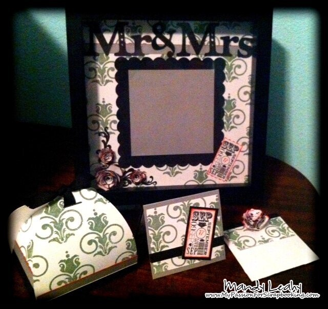 Mr. &amp; Mrs. Wedding Gift Set using Art Philosophy Cricut Cartridge