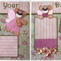 Girl Tear Bear Fairy Premade Scrapbook Pages