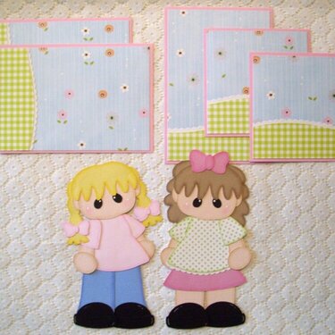 Girl Friends or Sisters Scrapbook Page Paper Piecing Mat Set Kit