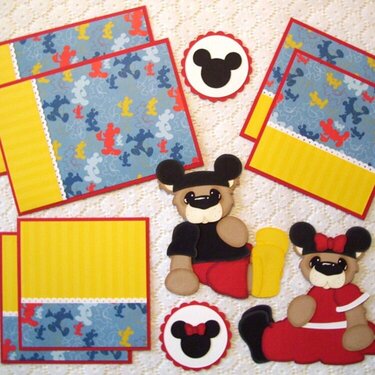 Girl Boy Disney Scrapbook Page Paper Piecing Mat Set Kit