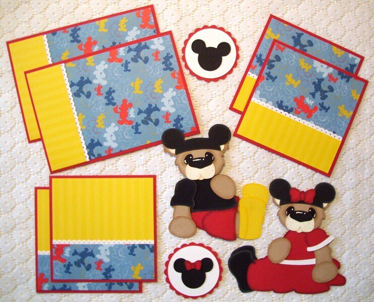 Girl Boy Disney Scrapbook Page Paper Piecing Mat Set Kit