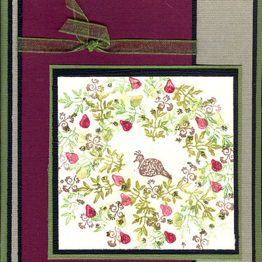 Rubber Stamp Tapestry partridge &amp; pears peg stamps set