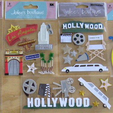 3D stickers of California, LA and Hollywood