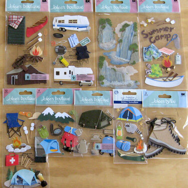 3D Camping stickers
