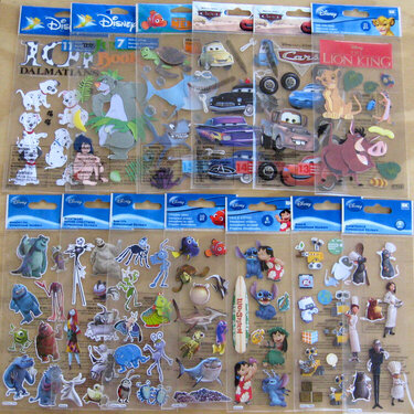 3D stickers of Disney movies