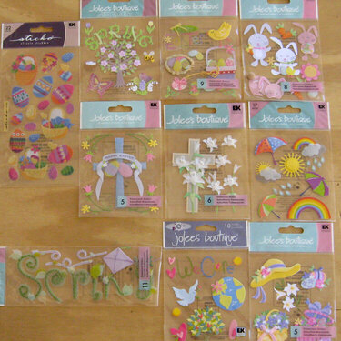 3D stickers of Spring and Easter
