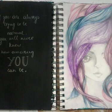 art journaling page:&quot; be amazing&quot;