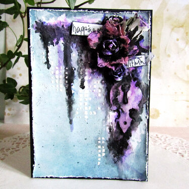 mixed media 'happiness within' card