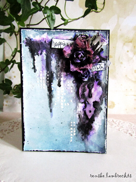 mixed media &#039;happiness within&#039; card