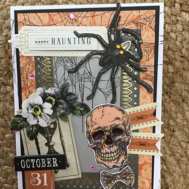 Skull and Spider Halloween Card