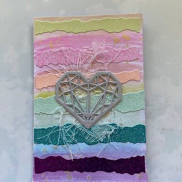 Rainbow Inked and Striped Card