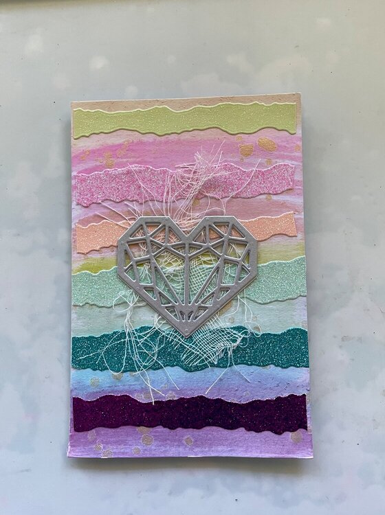Rainbow Inked and Striped Card