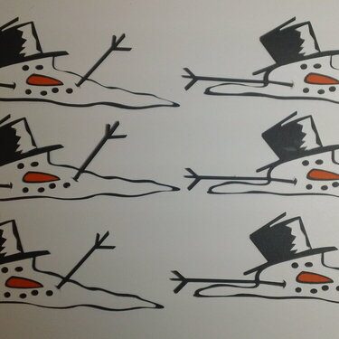 Melted Snowman - Die cut for Swap