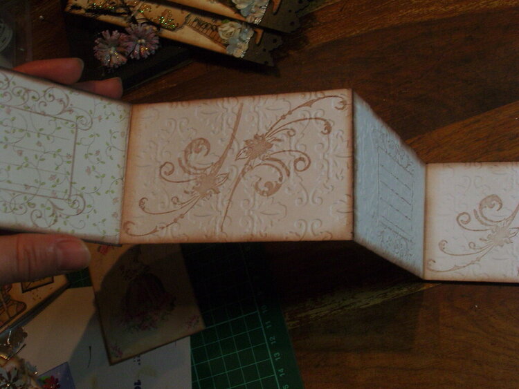 Some Embellishments I have made for myself or to sell - Accordion Mini Album close up of pages
