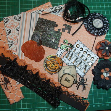 Homemade Halloween Papers and embellishments