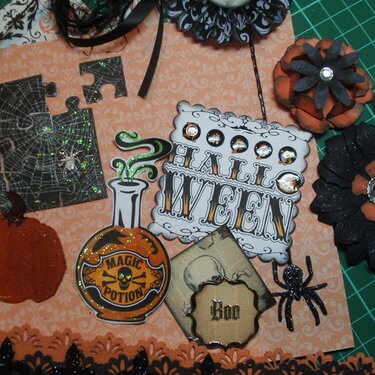 Homemade Halloween Papers and Embellishments