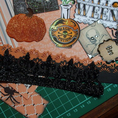 Homemade Halloween Papers and Embellishments