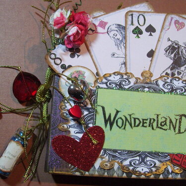 My Alice in wonderland Mini made from Marion Smith&#039;s Kit - Close up front cover