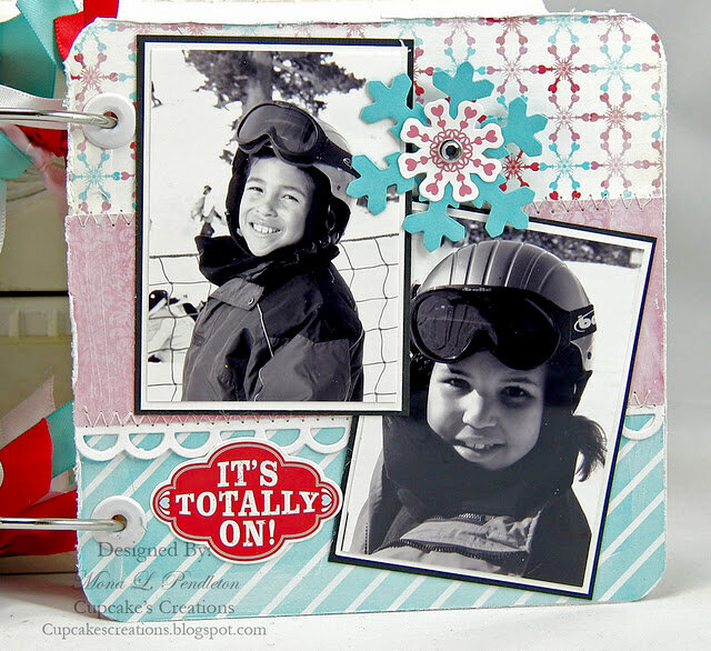 snow day ski mini album page 8