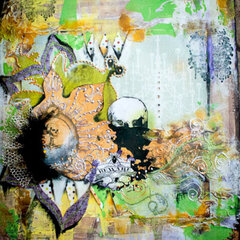 "Hocus Pocus" Mixed media canvas