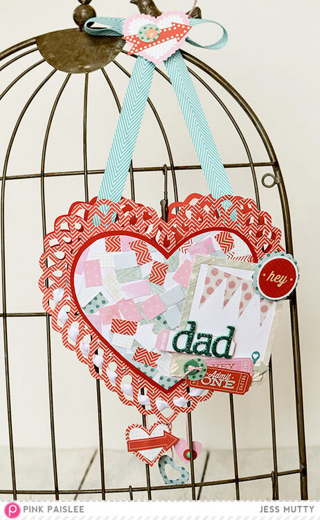 Hanging Heart Pouch *Pink Paislee*