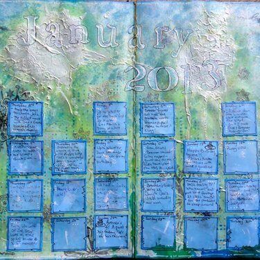 Art Journal Calendar page