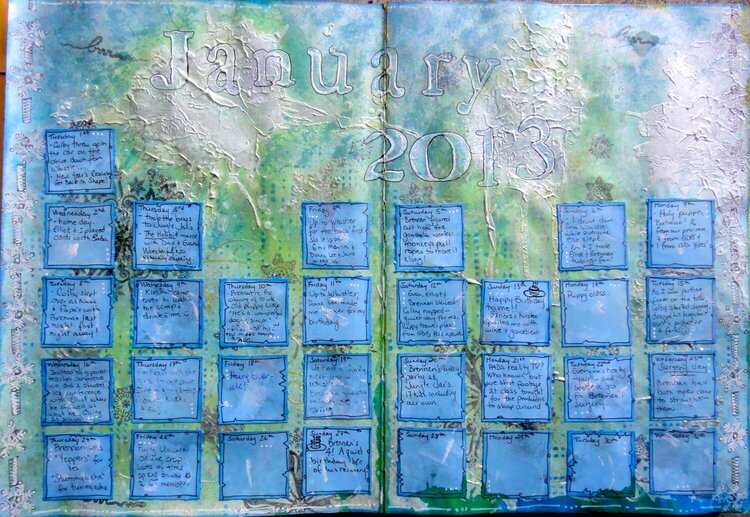 Art Journal Calendar page