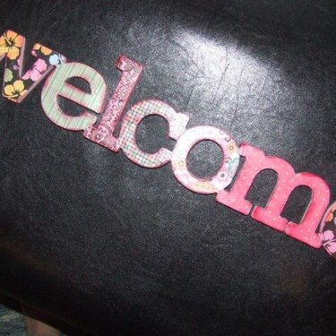 Cardboard Welcome Sign Decorated