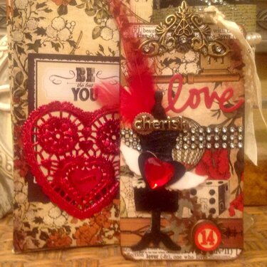 Valentine tag and bag
