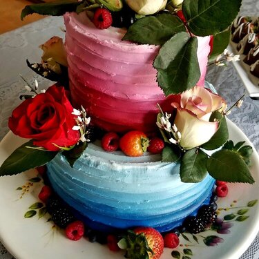 Ombre Bridal Shower Cake