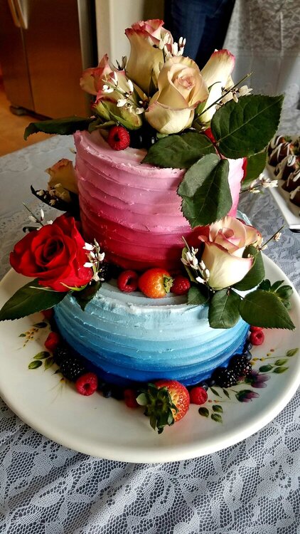 Ombre Bridal Shower Cake