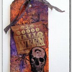 my version of Tim Holtz's OCTOBER 2012 tag...