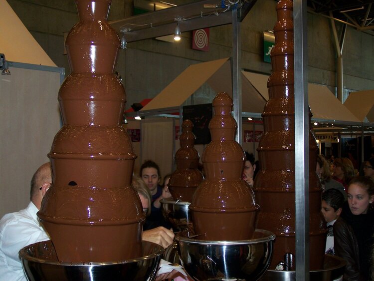 A chocolate fountain.