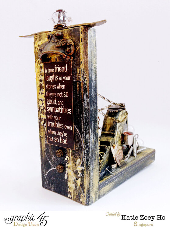 Typographic Grunge Altered Bookend